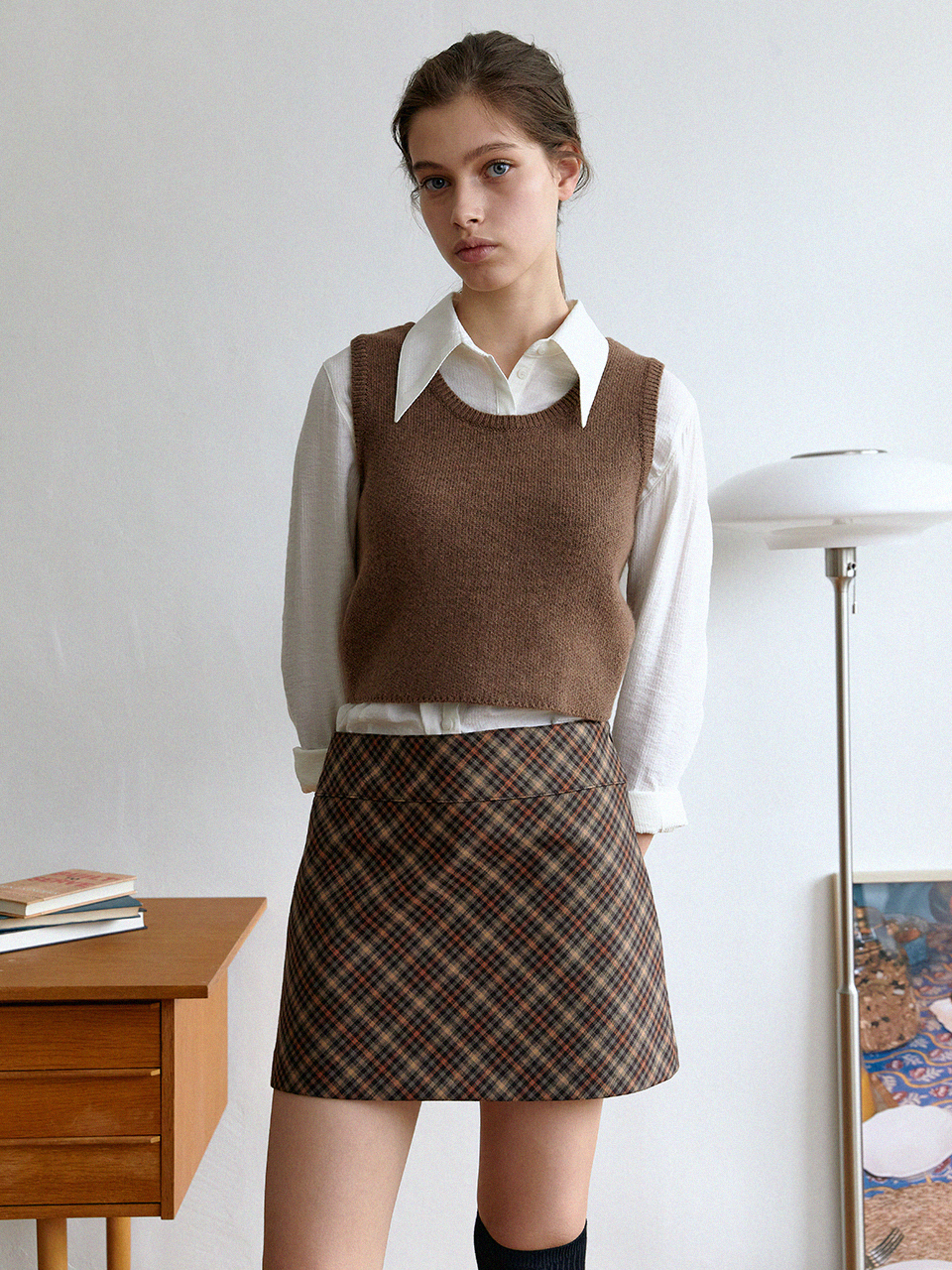 clueless mini skirt - brown checkBRENDA BRENDEN