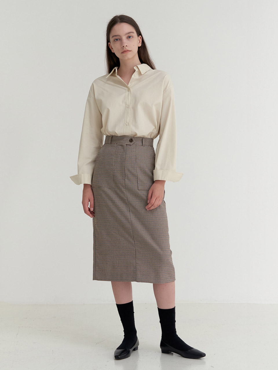 mid-length skirt - checkBRENDA BRENDEN